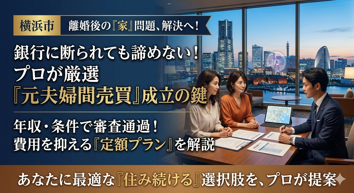 【横浜で離婚】銀行審査に落ちずに「夫から家を買う」方法！最適な住宅ローン選定と費用の定額サポート！