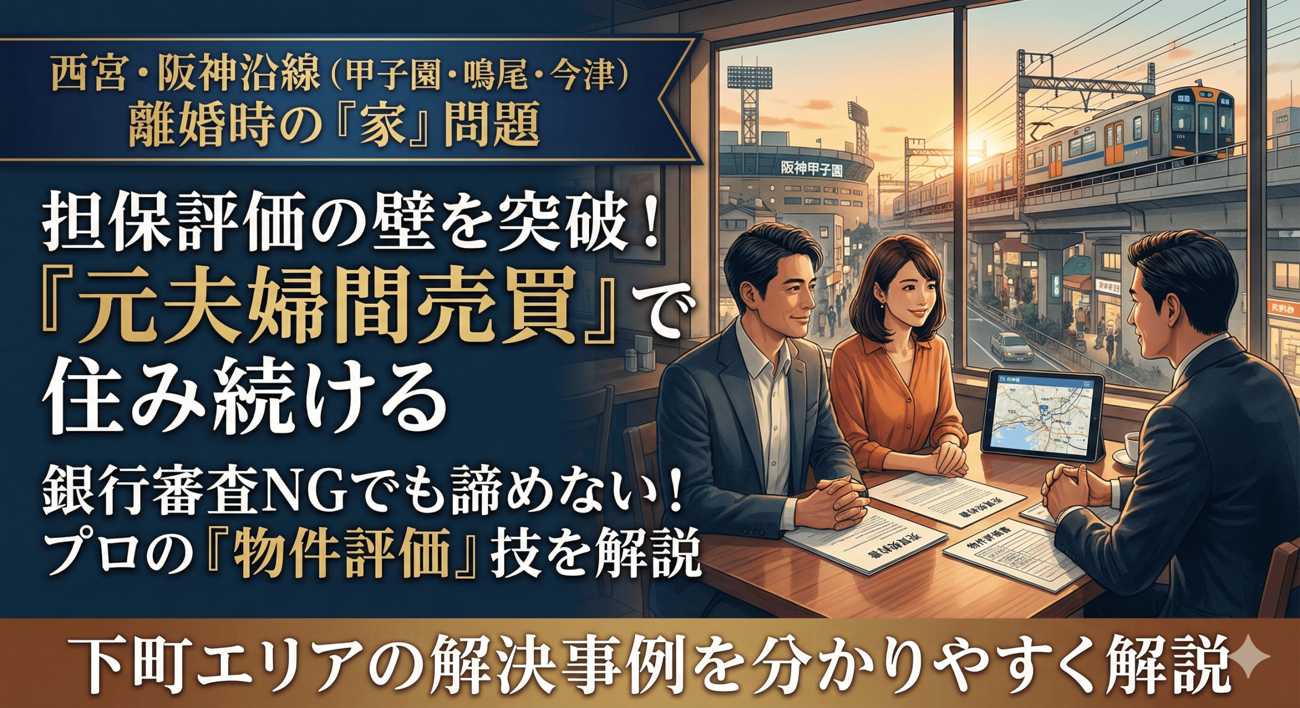 【西宮（阪神沿線）で離婚】山手とは違う！甲子園・鳴尾エリアの家を「夫から買い取る」ための銀行攻略法