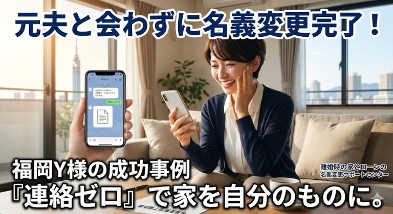 元夫とはもう会いたくない。直接連絡を取らずに家の名義変更（借り換え）を完了させた「非対面サポート」の事例